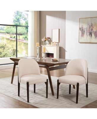 Wooden Dining Chairs Set of 2, Modern Fabric Upholstered Kitchen Chairs Side Chairs