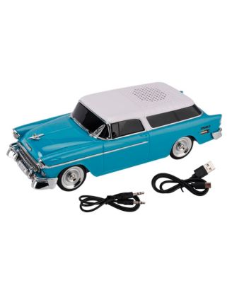 Retro Car Bluetooth Speaker with TWS Stereo, LED Party Lights and FM Radio