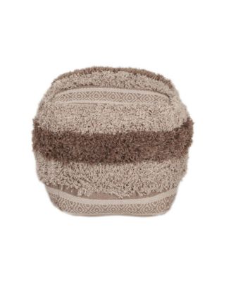 18" Striped Pouf Ottoman