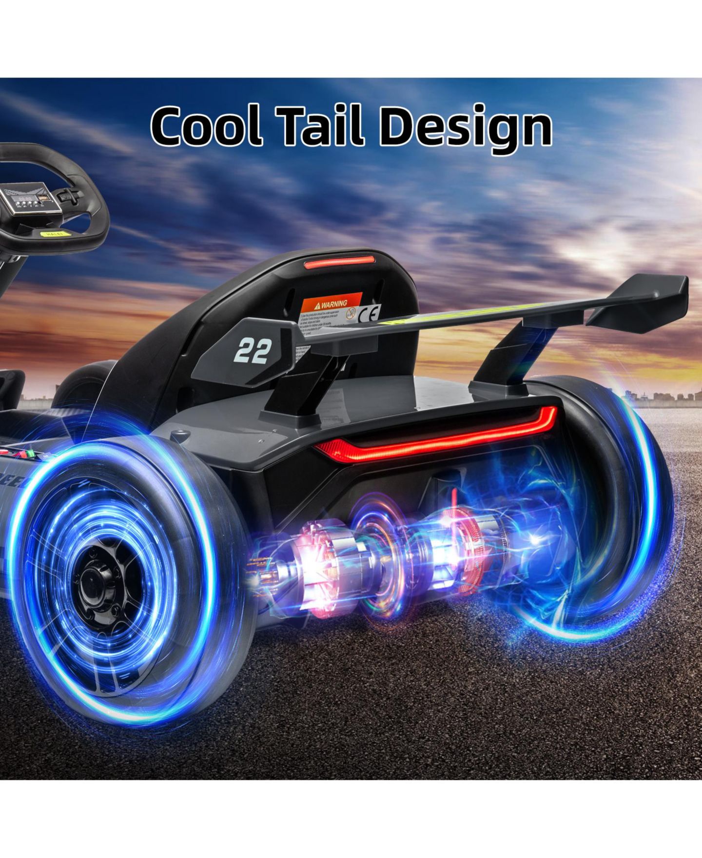 Детская игрушка homfan 24V Electric Go-Kart with Dual Motors, 8 MPH Speed & Adjustable Seat, Ages 5-14 — фото 6
