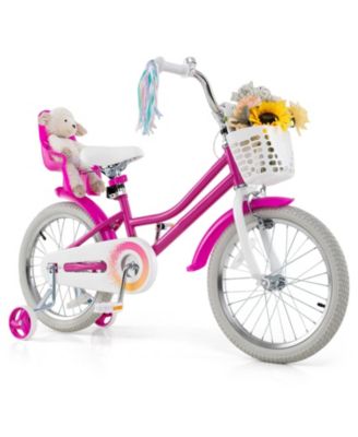 18-Inch Kids Bicycle with Training Wheels and Front Basket, Ages 4-8