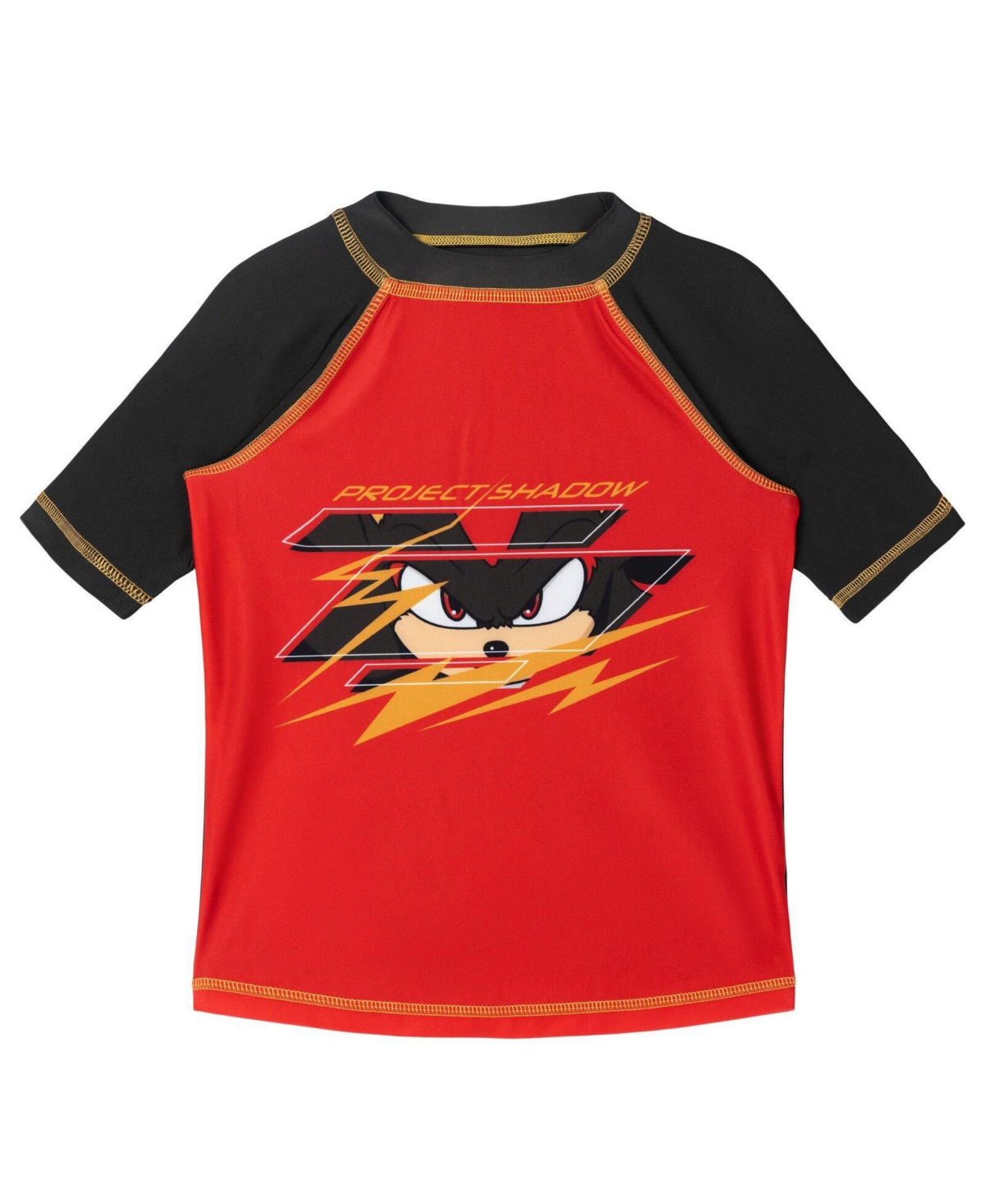 Sonic The Hedgehog Big Boys 2-Piece Swimwear Rash Guard and Trunks Set