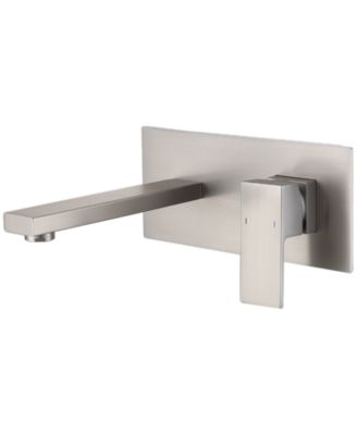 Brushed Nickel Wall Mount Bathroom Faucet Single Handle 2 Hole with Brass Rough in Valve for Sink or Bathtub