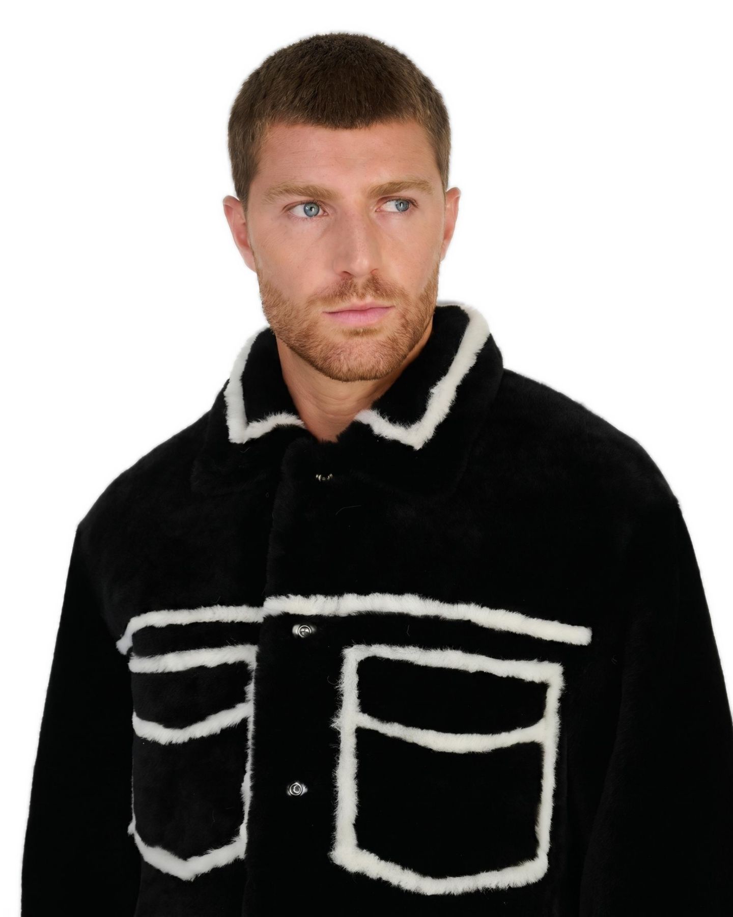 Мужская куртка Furniq UK Ashton Shearling, цвет: Чёрный — фото 3