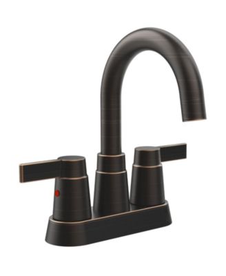 2 Handle Oil Rubbed Bronze Bathroom Faucet 4 Inch Centerset High Arc 360 Swivel Spout for 3 Hole Sink