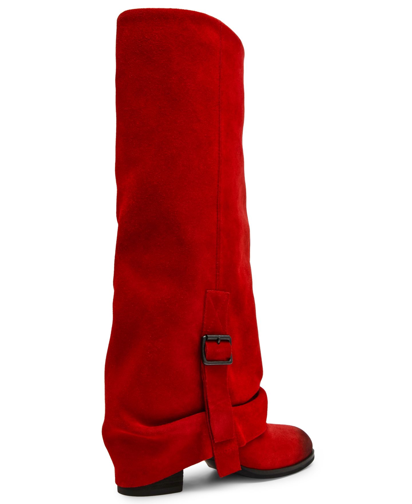 Женские ботинки Steve Madden Bozeman Cuffed Block Heel Tall Slouch, цвет: Красный замшевый — фото 7