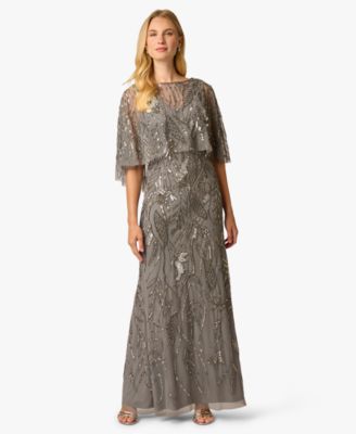 macy's silver formal dress Mother of the Bride or Groom Dresses acetate lining