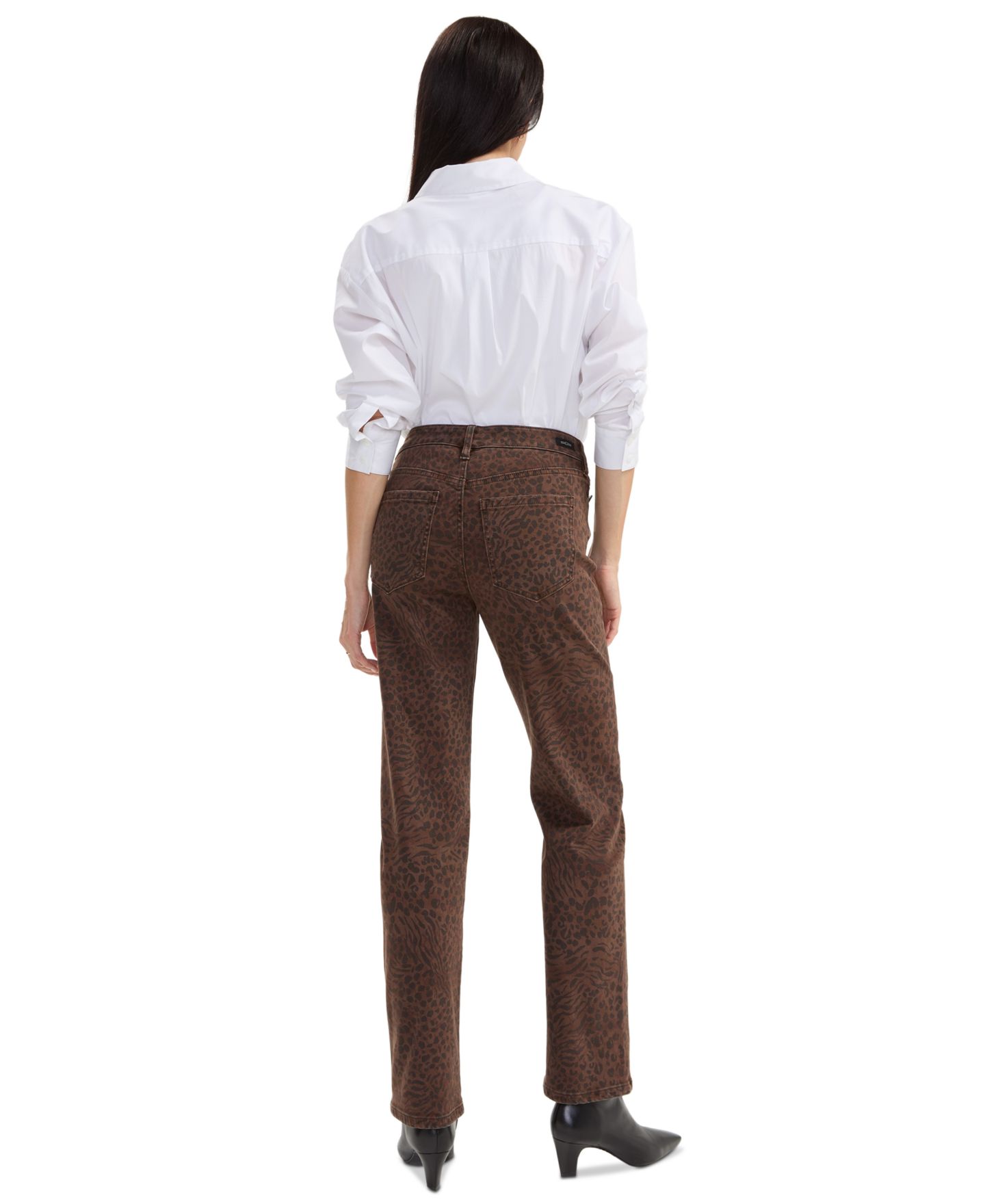 Женские джинсы Liverpool Los Angeles Kennedy Animal Print Straight-Leg Jeans, 30" Inseam, цвет: Анималистичный — фото 5