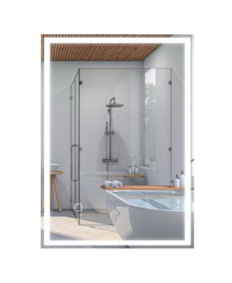 32 x 24 Inch Bathroom Mirror with LED Lights Dimmable Makeup Vanity Mirror 3 Colors Smart Touch Control