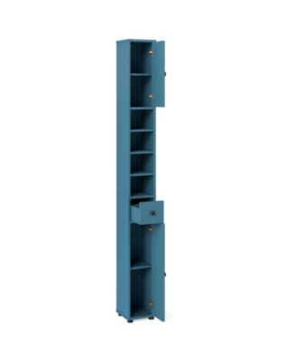 Slim Tall Cabinet with 2 Doors 1 Drawer and 5 Adjustable Shelves for Home for Bathroom