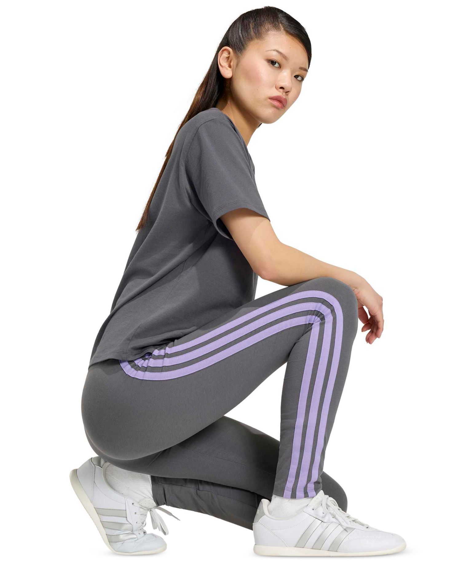 Plus Size Essentials 3-Stripes Cotton Leggings