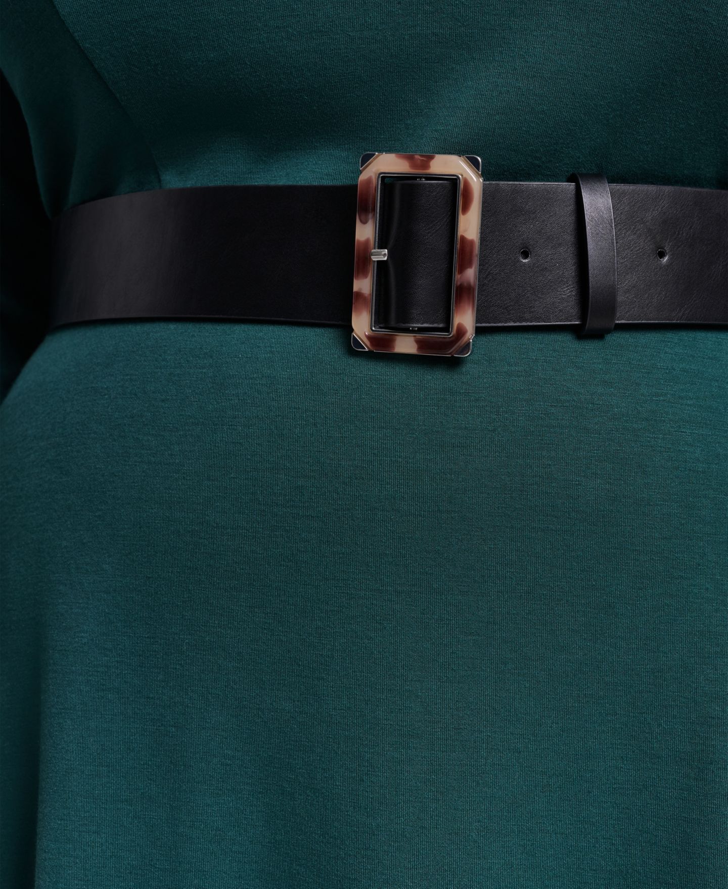 Женское платье DKNY Plus V-Neck 3/4 Sleeve Fit & Flare, цвет: Malachite — фото 4