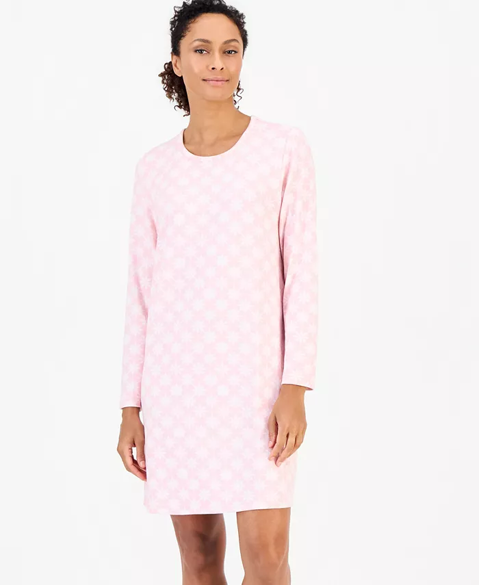 Women's Long Sleeve Soft Knit Sleepshirt - thumbnail 2