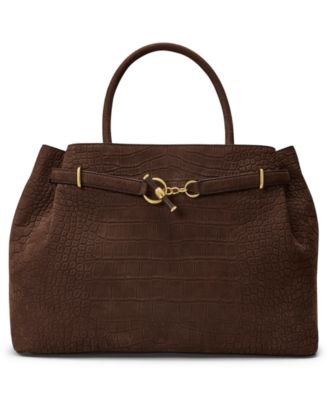 Embossed Nubuck Large Blaike Satchel Handbag
