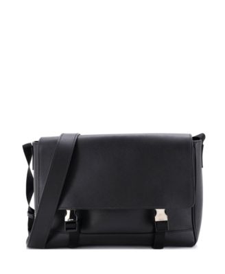 Large Buckle Messenger Bag Saffiano Leather