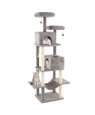 81'' Large Cat Tree for Indoor Cats Multi-level Kitty Climbing Tower With 2 Condos