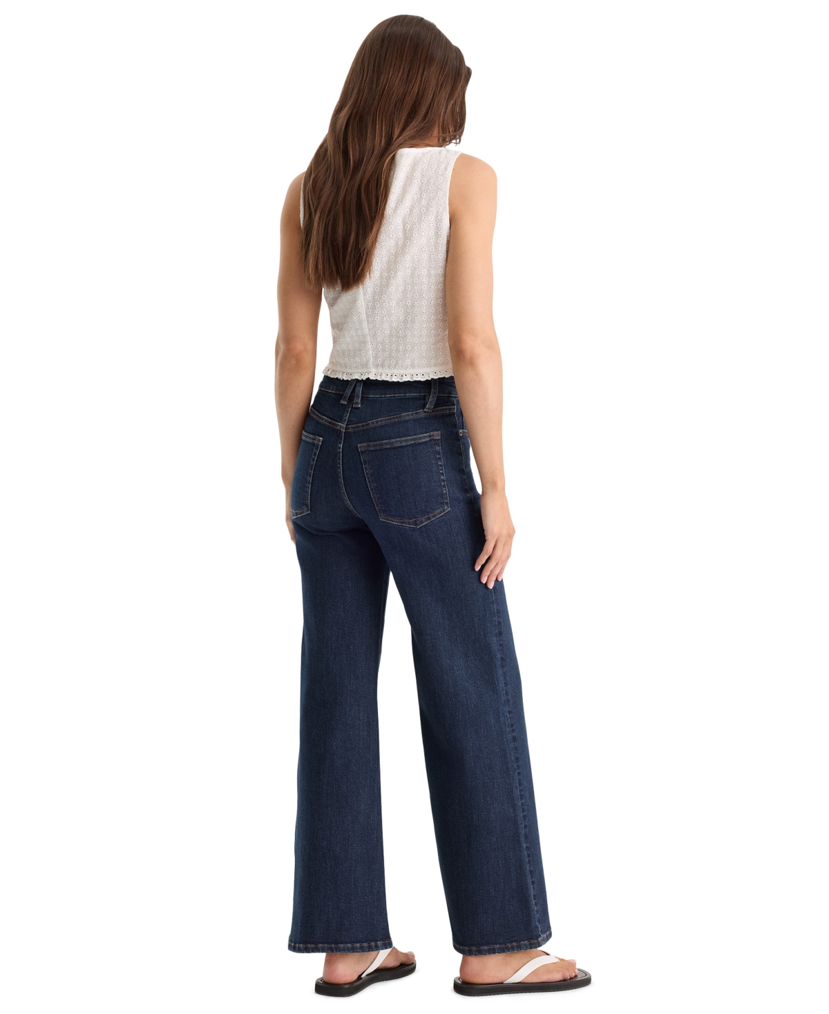 Good American Women's High-Rise Wide-Leg Ankle Jeans