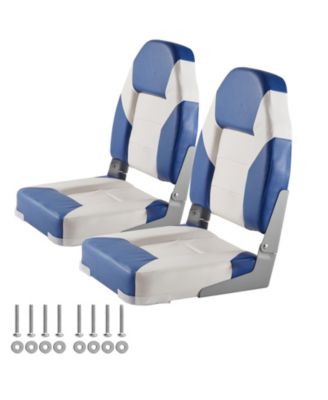 High Back Folding Boat Seats, 21.85 in Padded Fold-Down Captain Chairs, 2-Pack