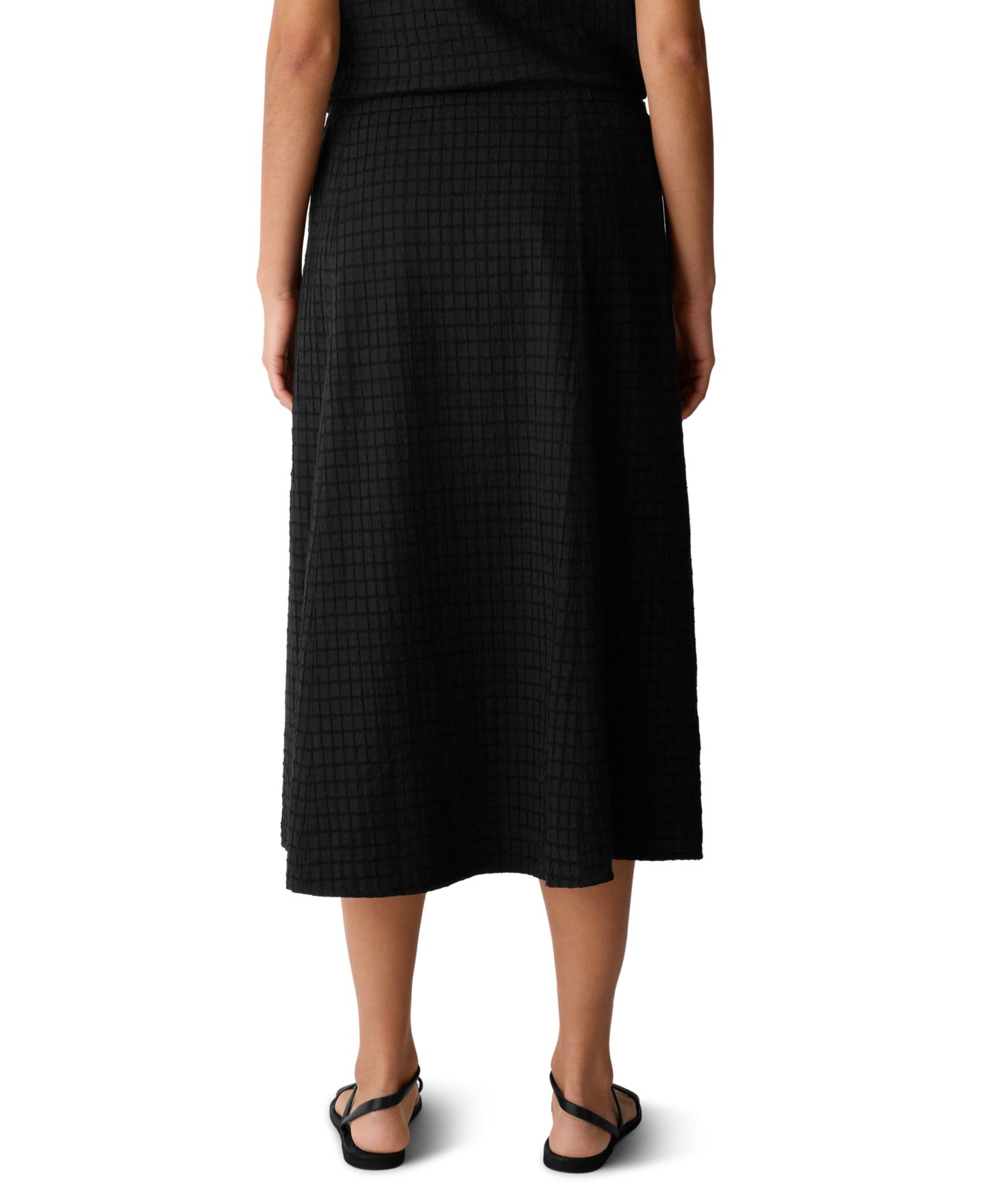 Женская юбка EILEEN FISHER PETITES Eileen Fisher Petite A-Line Flared Midi, цвет: Чёрный — фото 4