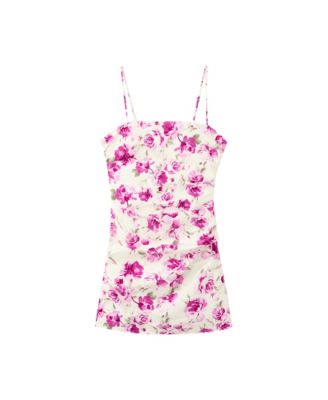 Women's Floral Ruched Mini Dress