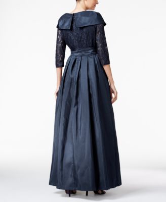 Jessica Howard Belted Portrait-Collar Ball Gown Macy's
