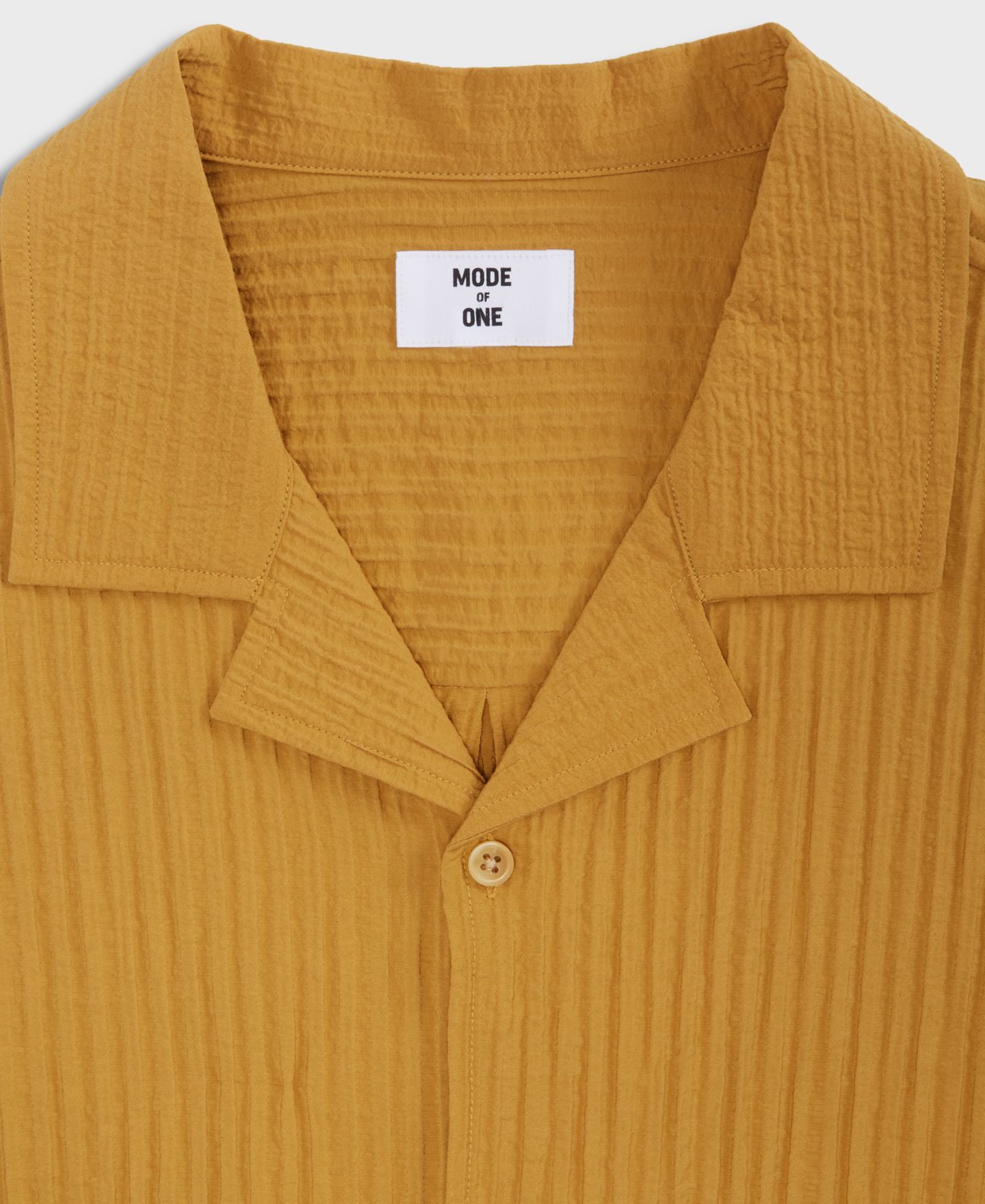 Мужская рубашка Mode of One Bxy Short-Sleeve Striped Camp Collar, цвет: Золотой — фото 4