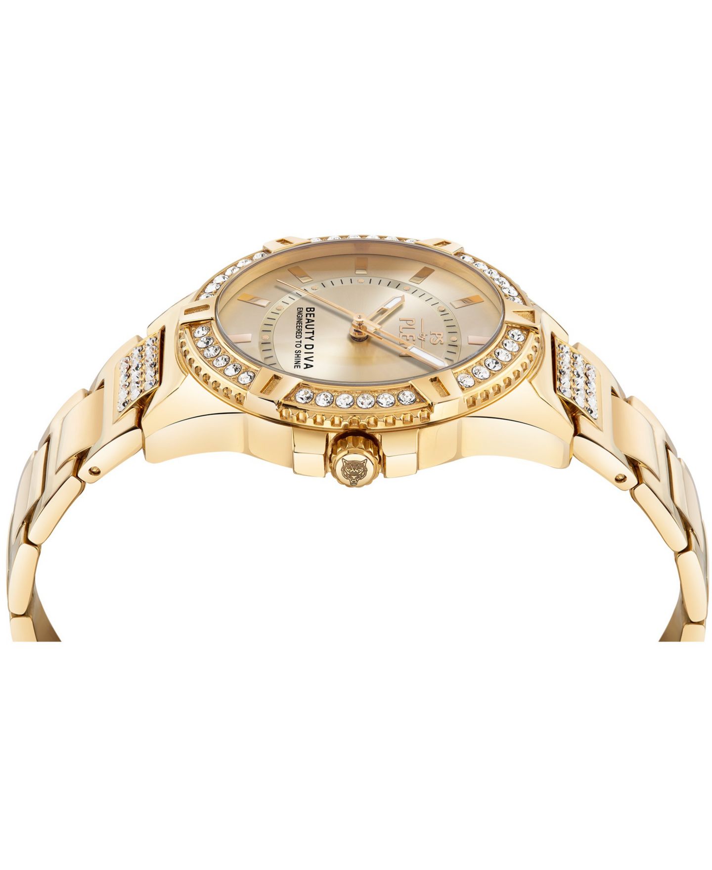 Женские часы Plein Sport Beauty Diva Quartz Round IP Yellow Gold Case 40mm — фото 3