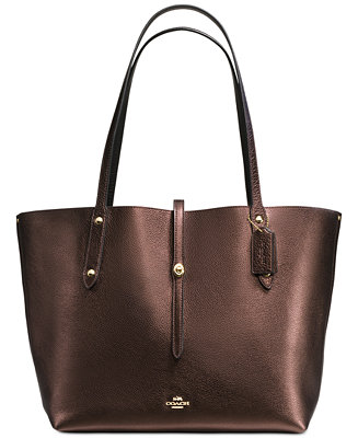 COACH Market Tote in Pebble Leather - Handbags & Accessories - Macy&#39;s