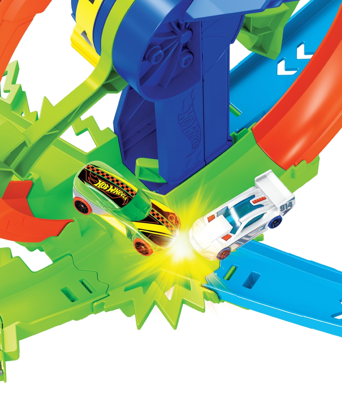 Hot Wheels 1:64 Scale Rapid Launch & Loop Crash & Track Set Playset
