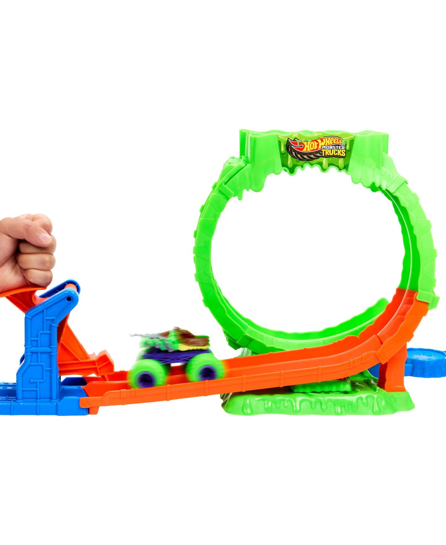 Детский игровой набор Hot Wheels 1:64 Scale Monster Trucks Mutant Chaos Loop Challenge Playset with Slime — фото 2
