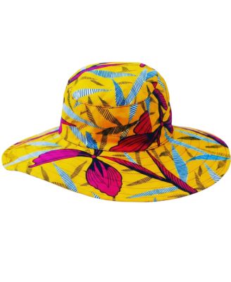 KENID AMANI SUNSETTA Wide-Brim Satin-Lined Ankara Sun Hat