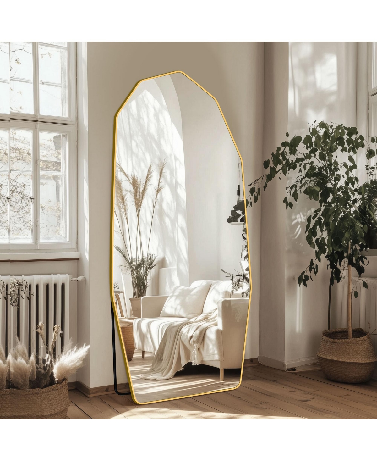 Antok Full Length Mirror, 71"x32" Diamond-shaped Floor Mirror for Bedroom, Hanging Mounted for Living Room Cloakroom