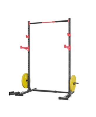 Multifunctional Power Cage Squat Rack for Home Gym, Width-Adjustable with Safety Bars and Landmine