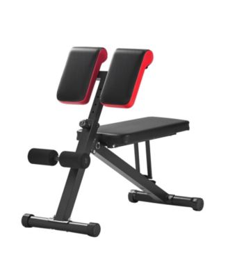 Adjustable Roman Chair Hyperextension Weight Bench, Foldable Full-Body Home Gym Equipment, 330 lbs