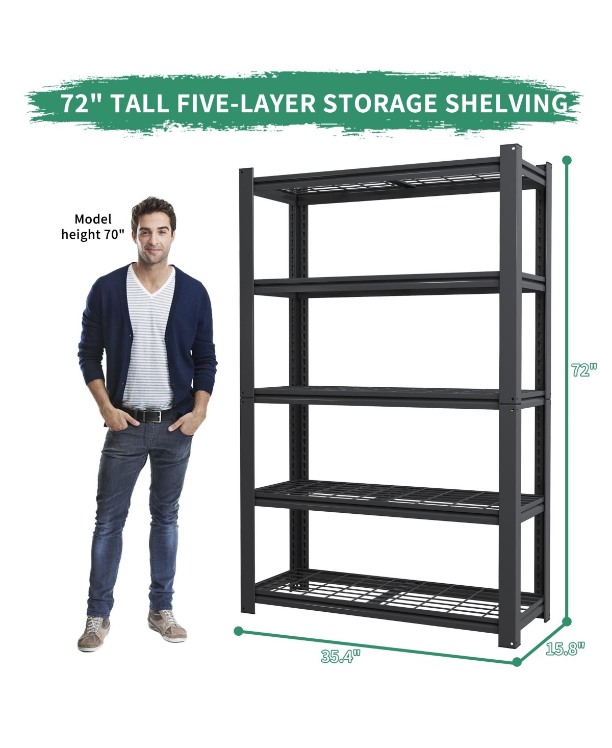 Boyel Living Heavy Duty Storage Rack 400lb Shelf Adjustable Steel
