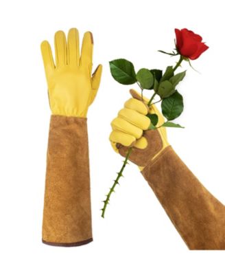 Long Cowleather Garden Gloves Women Thorn Proof Rose Pruning