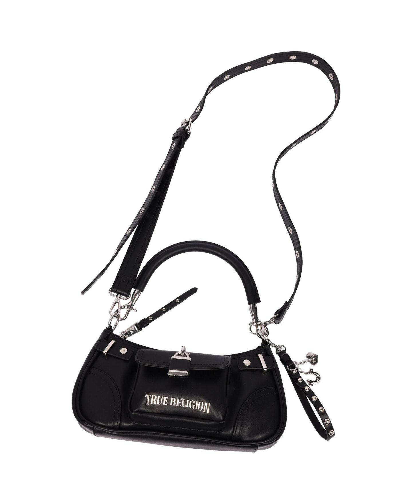 Женская сумка True Religion Moto Shoulder with Lock Pocket Charm – Convertible Shoulder and Crossbody Purse, цвет: Коньячный — фото 7