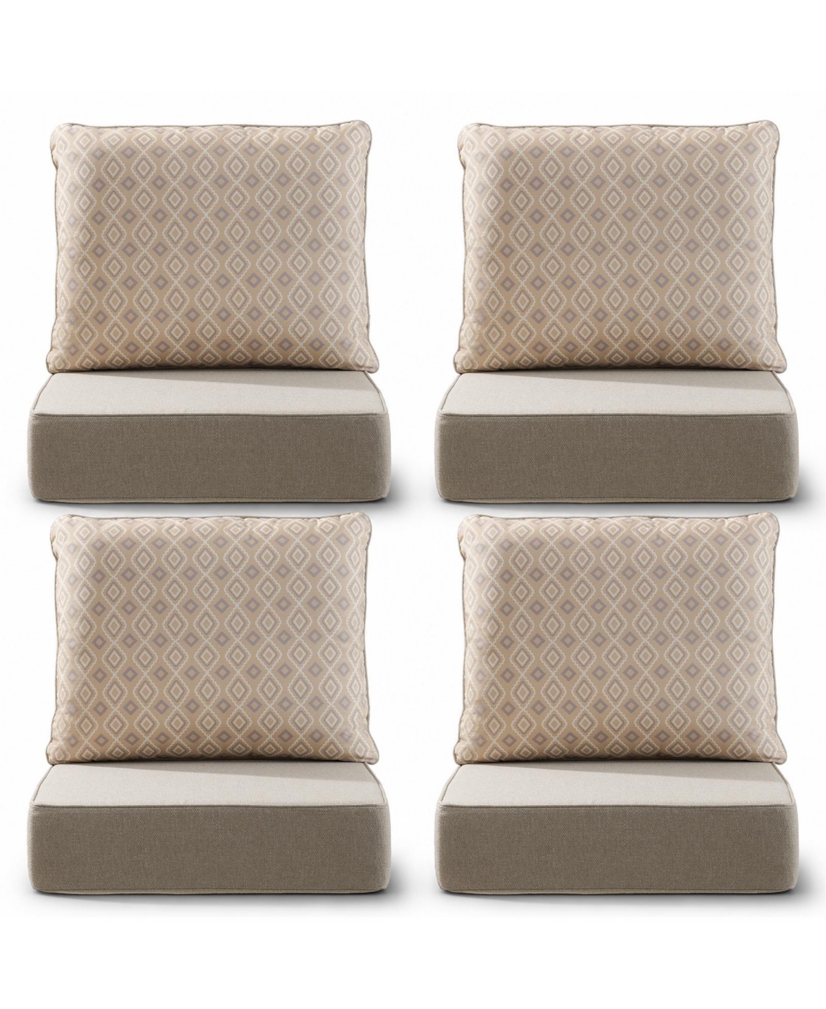 Pocassy Luxury Outdoor Deep Seat Replacement Cushion Set,6inch Thick,Set of 4