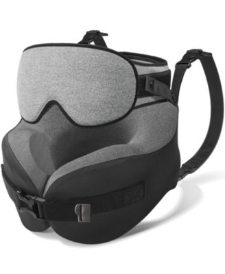 360 Memory Foam Travel Neck Pillow With 3D Contoured Eye Mask Adjustable Support For Long Flights