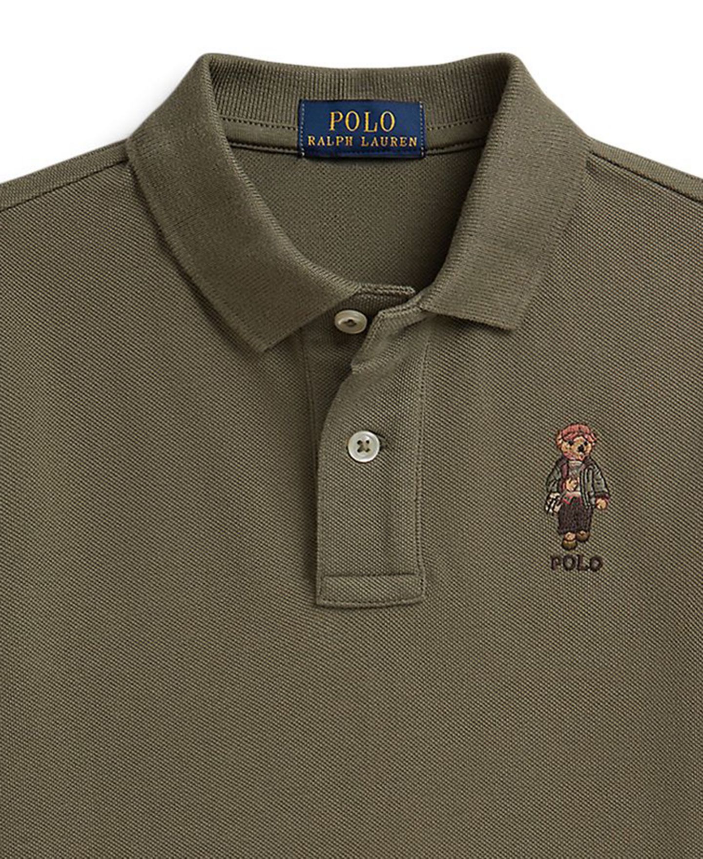 Поло Polo Ralph Lauren Polo Bear Solid Polo Shirt для мальчиков, цвет: Оливковый — фото 3
