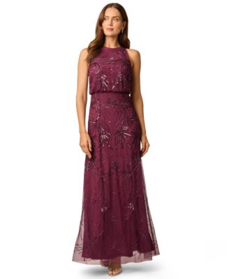 Women's Beaded Bloused-Waist Dress