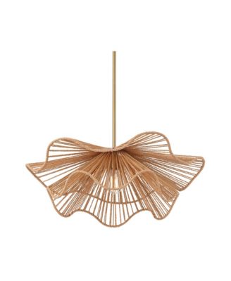 Possini Euro Largo 29 3/4" Wide Gold and Natural Rope Modern Pendant