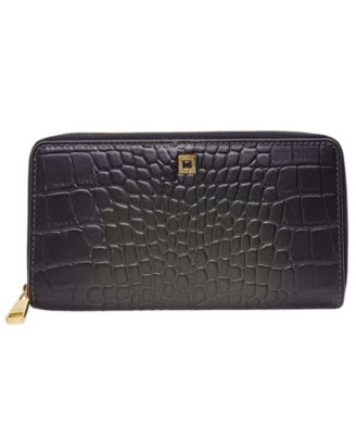 Vintage Burnished Continental Zip Around Wallet