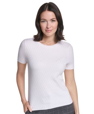 Women's Textured Short-Sleeve Crewneck Top