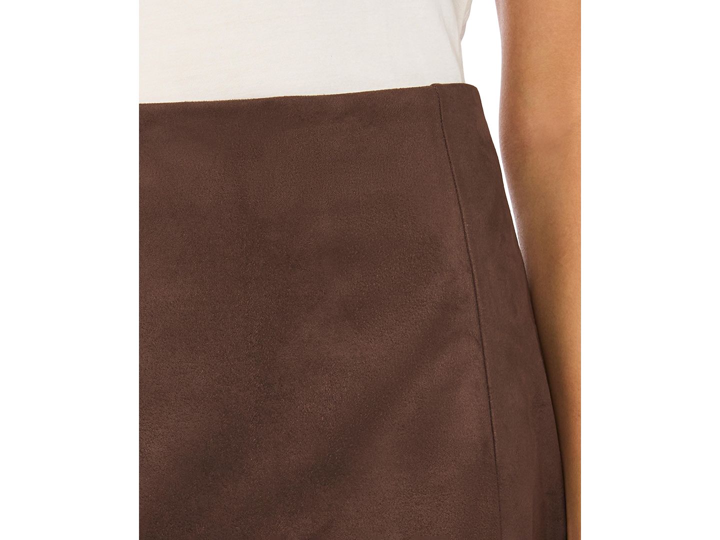 Женская юбка-шорты Vince Camuto Faux-Suede Mini Side-Zip Skort, цвет: Тёмно-коричневый — фото 5