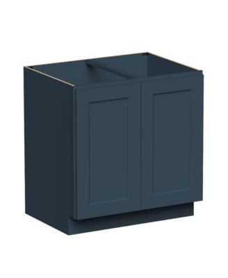 33 Inch Width Full Height Door Base Cabinet, Ready to Assemble Kitchen Cabinet with Solid Wood Frame, Soft-Close Slides and Hinges