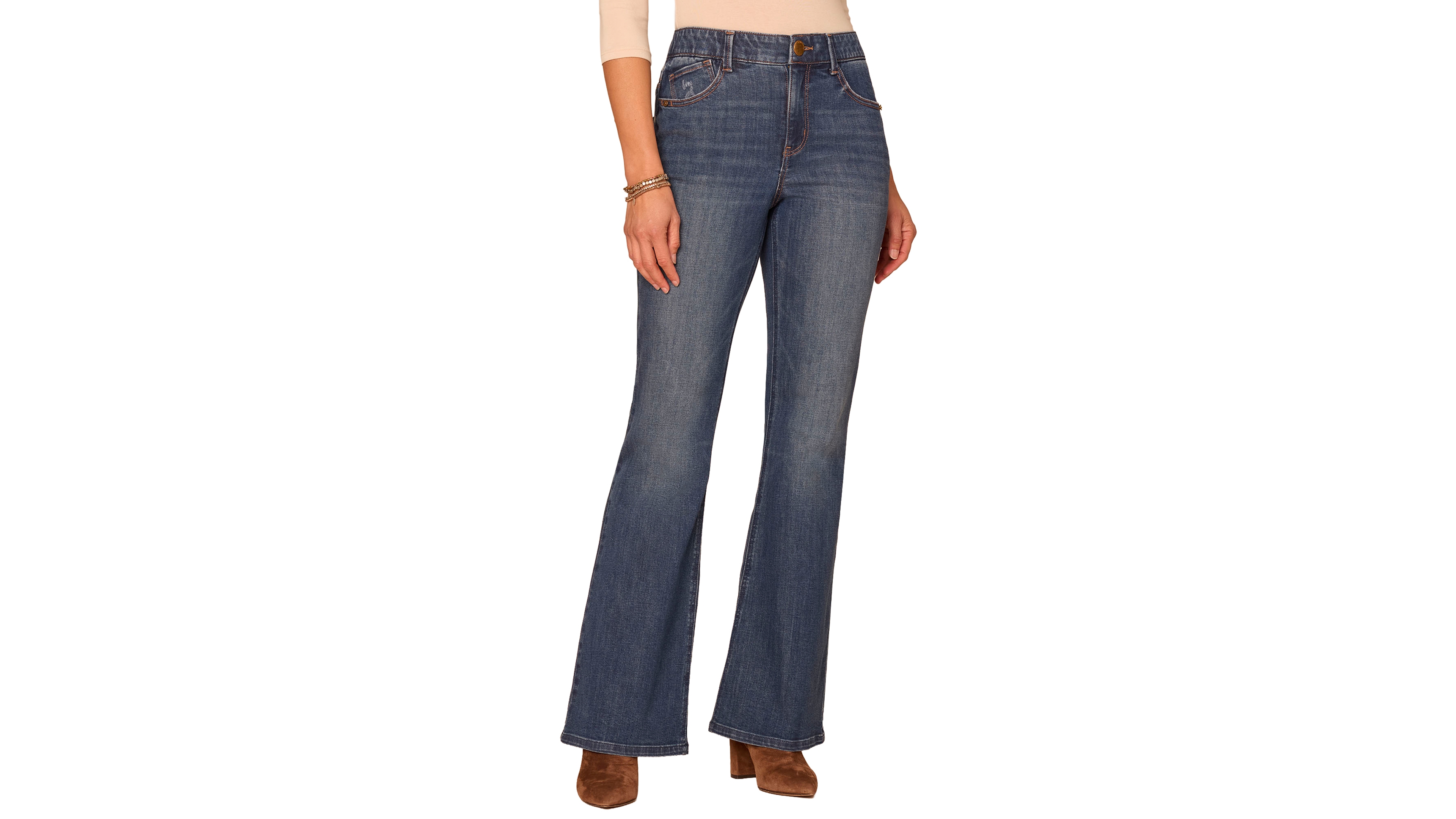 Democracy Petite Ab"Solution High-Waisted Flare Jeans