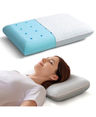 Memory Foam Camping Travel Nap Pillow Washable Breathable Cover Support Neck Shoulder Back