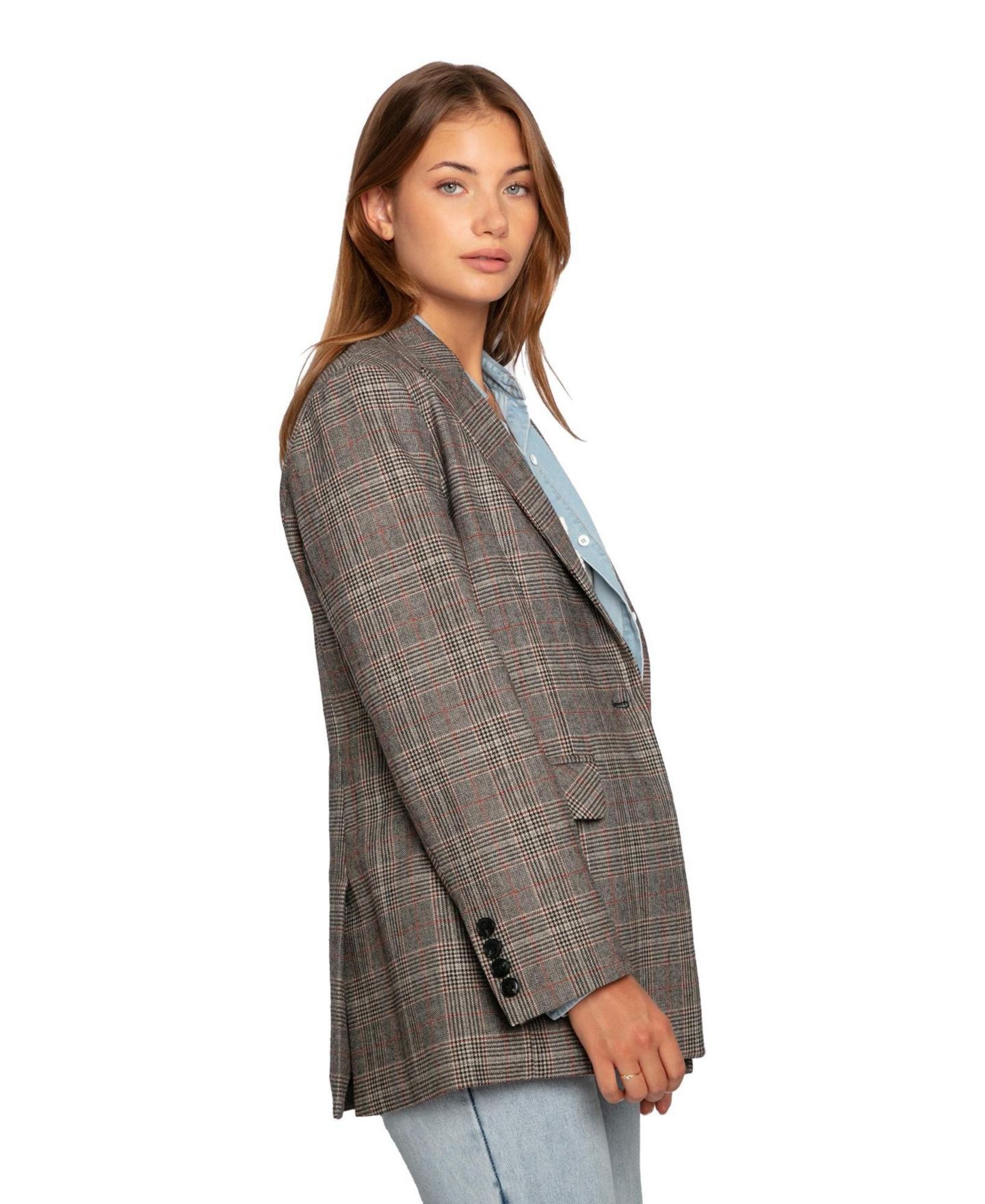 Женский пиджак Belle & Bloom Paris Grid Single Breasted Blazer, цвет: Клетчатый — фото 3