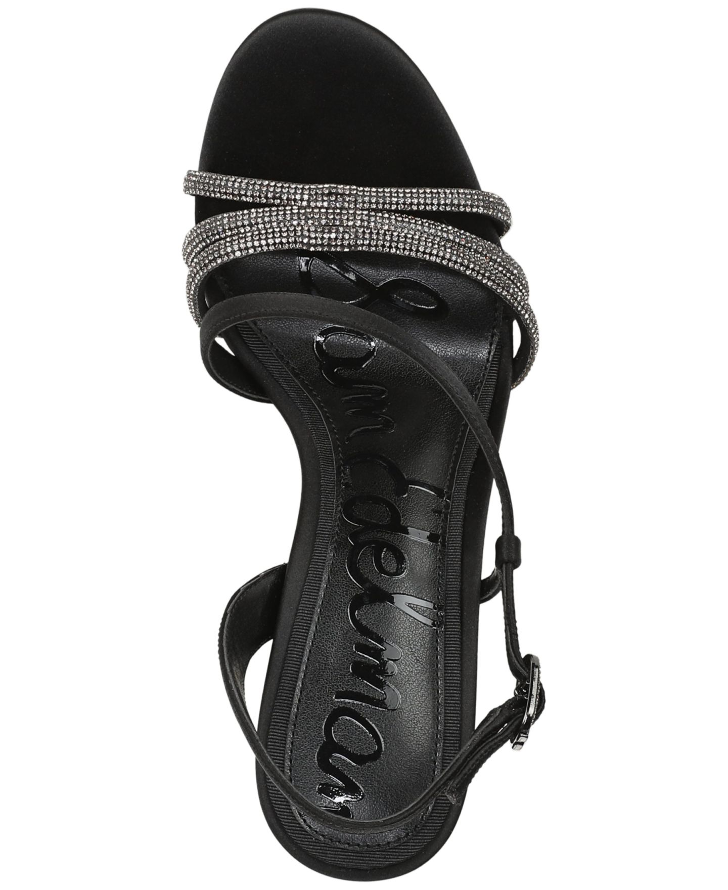 Женские сандалии Sam Edelman Charli Glam Strappy, цвет: Чёрный атласный — фото 4